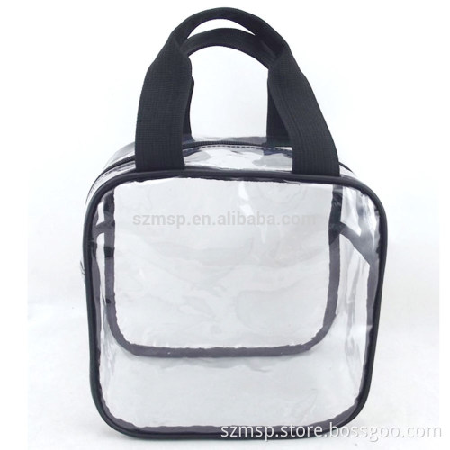 Transparent Thick Clear PVC carry hand bag 12x12x6"